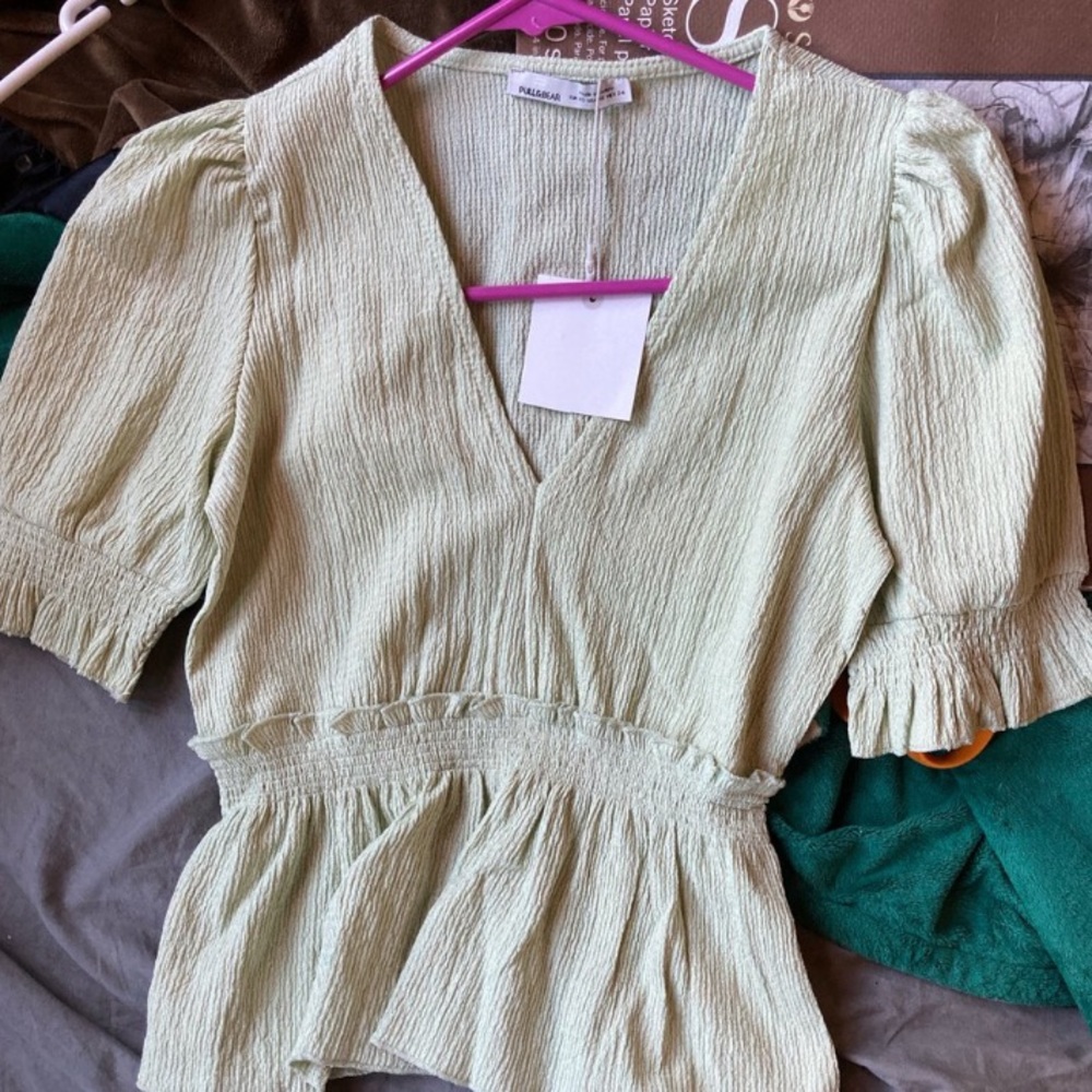 NWT Pull&Bear Sage Green Blouse